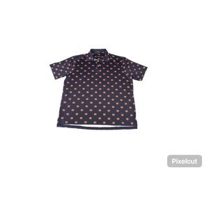 Auburn Tigers Polo Shirt Mens XL Black Byron Nelson Football NCAA All Over Print
